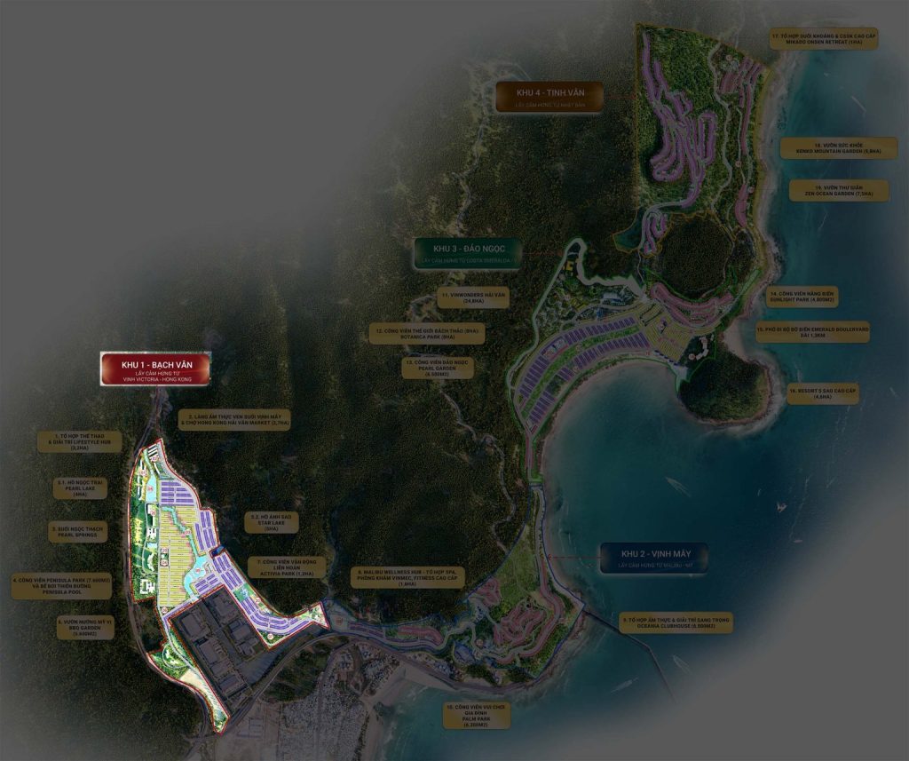 Vị trí phân khu Bạch Vân Vinhomes Hải Vân Bay