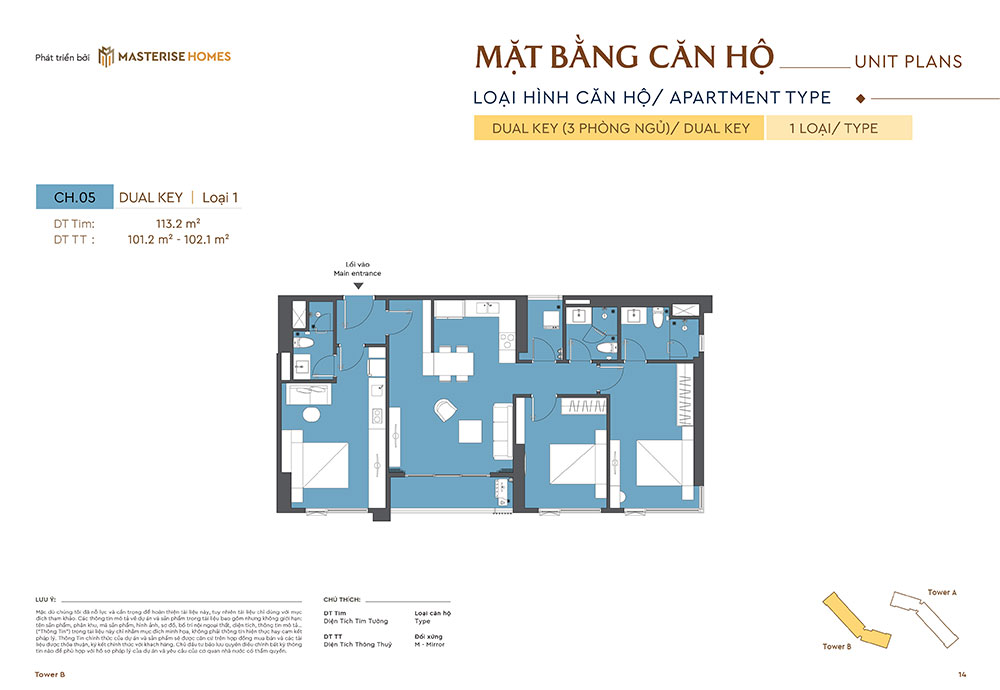 Căn hộ dual key Masteri Rivera Danang